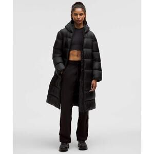 NWT Lululemon Featherweight 900Down-Fill Long Puffer Jacket Size XS Black